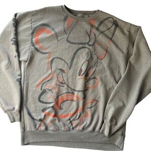 Disney Gray and Orange Graphic Crewneck Sweater